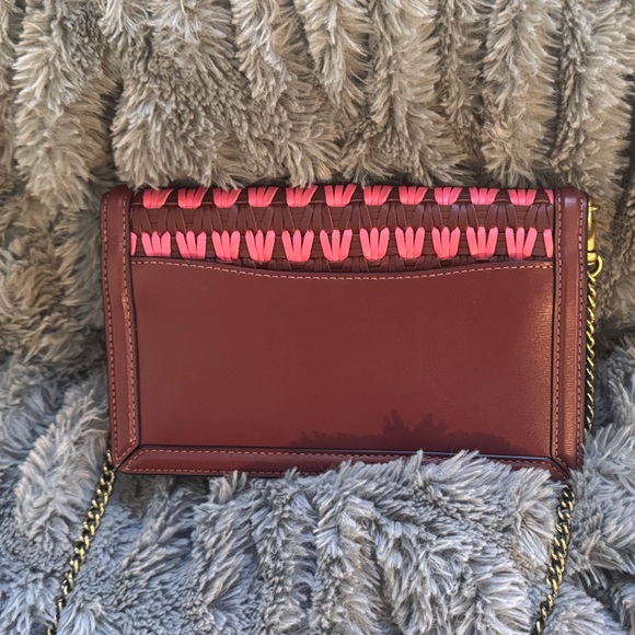 Coach Hutton Burgundy and Pink Clutch/Crossbody - Picture 5 of 7